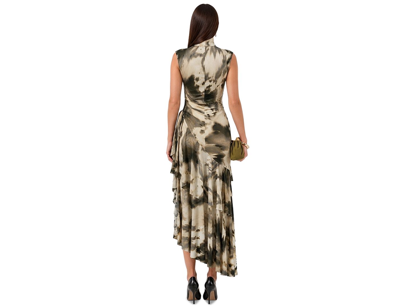 Женское платье RACHEL Rachel Roy Mock-Neck Asymmetrical-Ruffle Midi, цвет: Экрю оливковый — фото 3