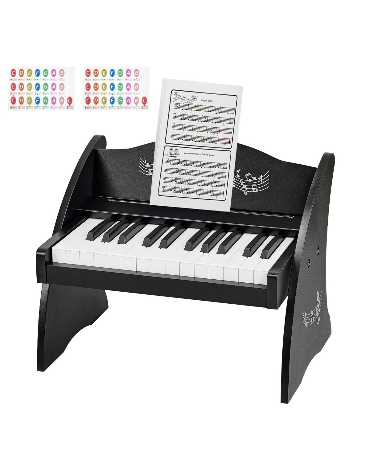 Hongge 25 Key Wooden Digital Piano Keyboard, Ages 3-10