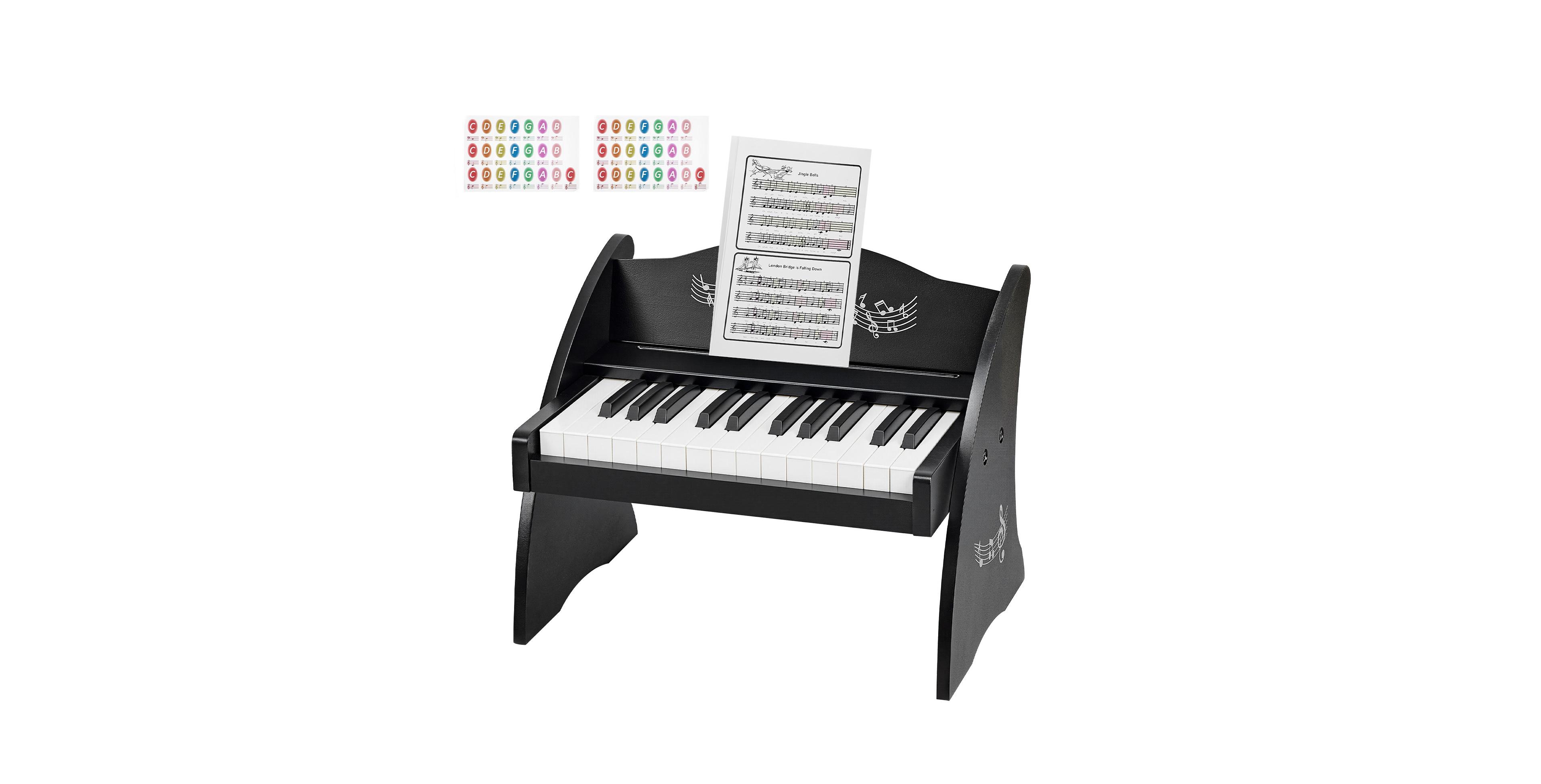 Hongge 25 Key Wooden Digital Piano Keyboard, Ages 3-10