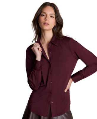 Women's Metro Knit Long Sleeve Button Front Shirt