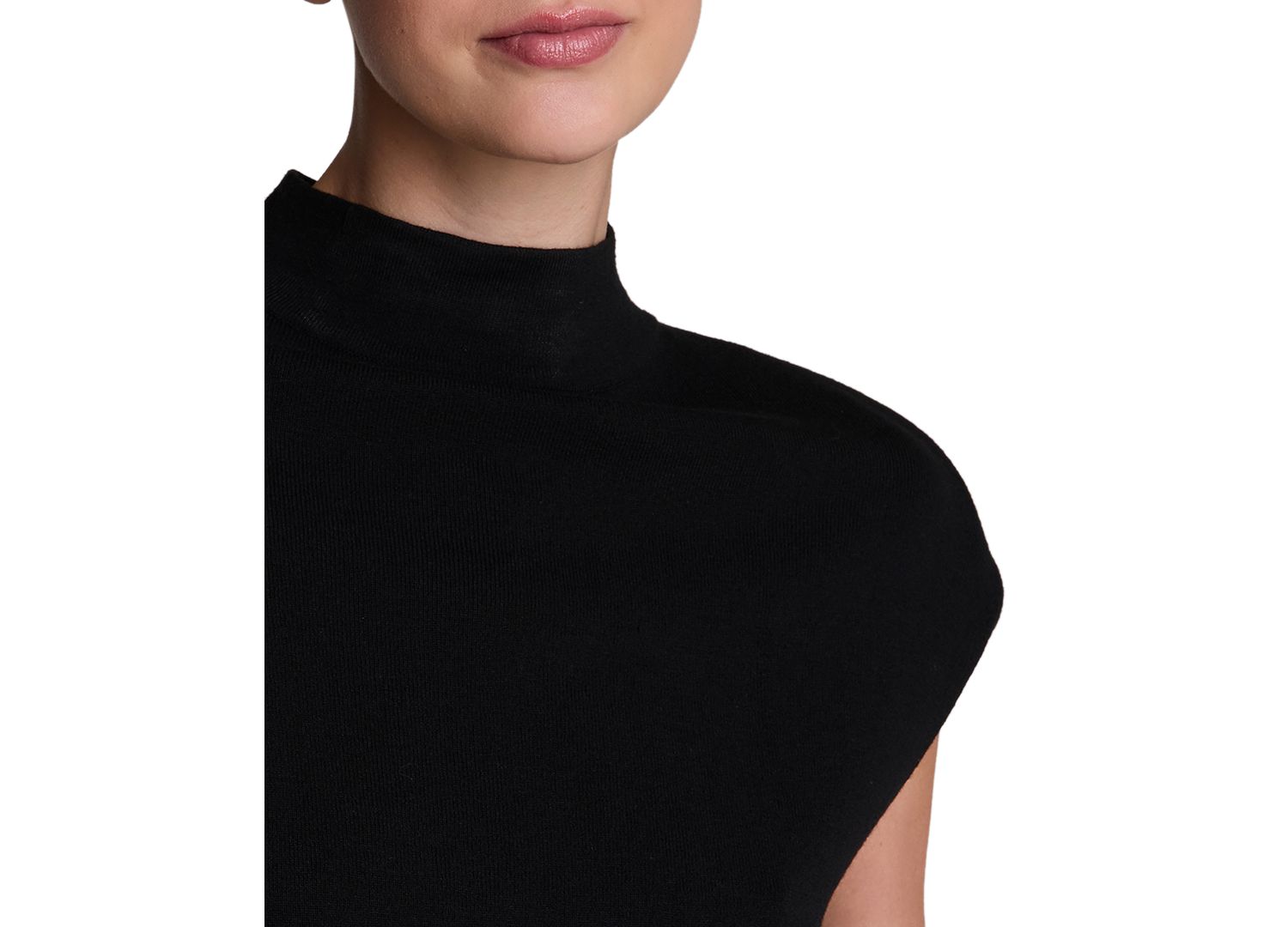 Women's Extended Shoulder Keyhole Back Mock Neck