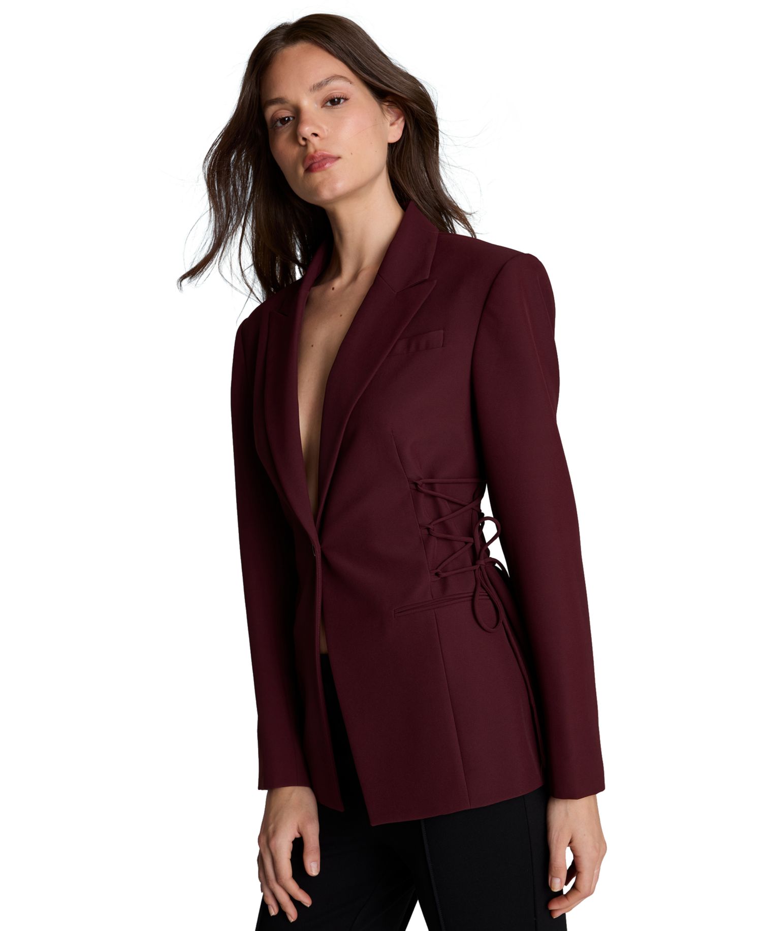 Women's Side lacing One Button Blazer
