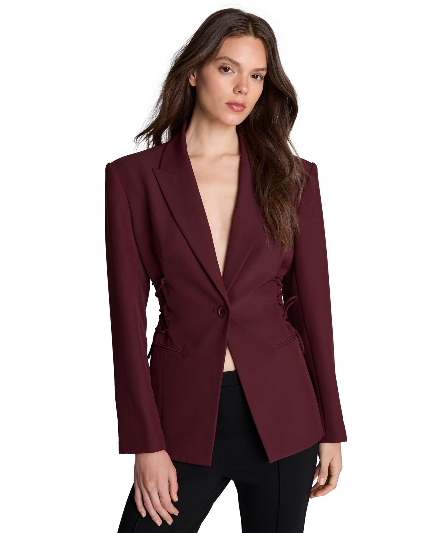 Women's Side lacing One Button Blazer