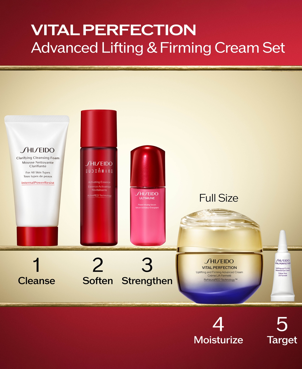 Shiseido 5-Piece Vital Perfection Advanced Lifting & Firming Cream Set