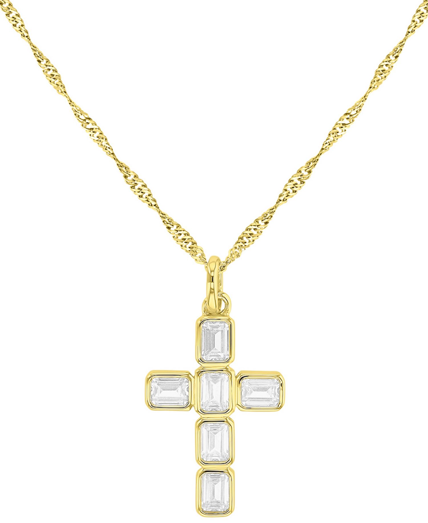 14k Gold-Plated Minimalist Cross Chain Necklace