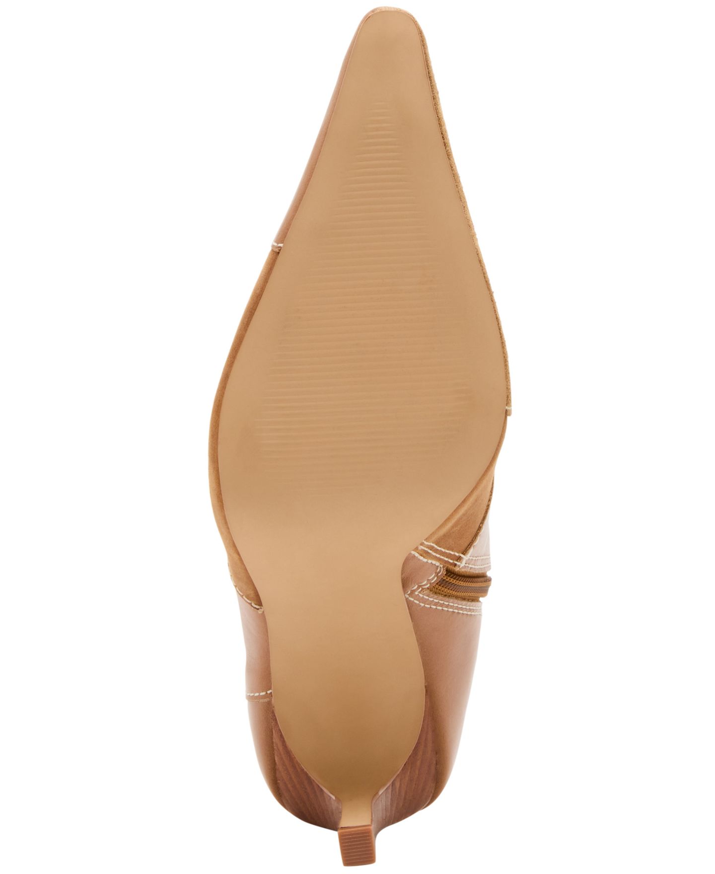 Женские ботинки Steve Madden Trial-Patch Patchwork Pointed Toe High Dress Booties, цвет: Карамельный / Рыжевато-коричневый разноцветный — фото 5
