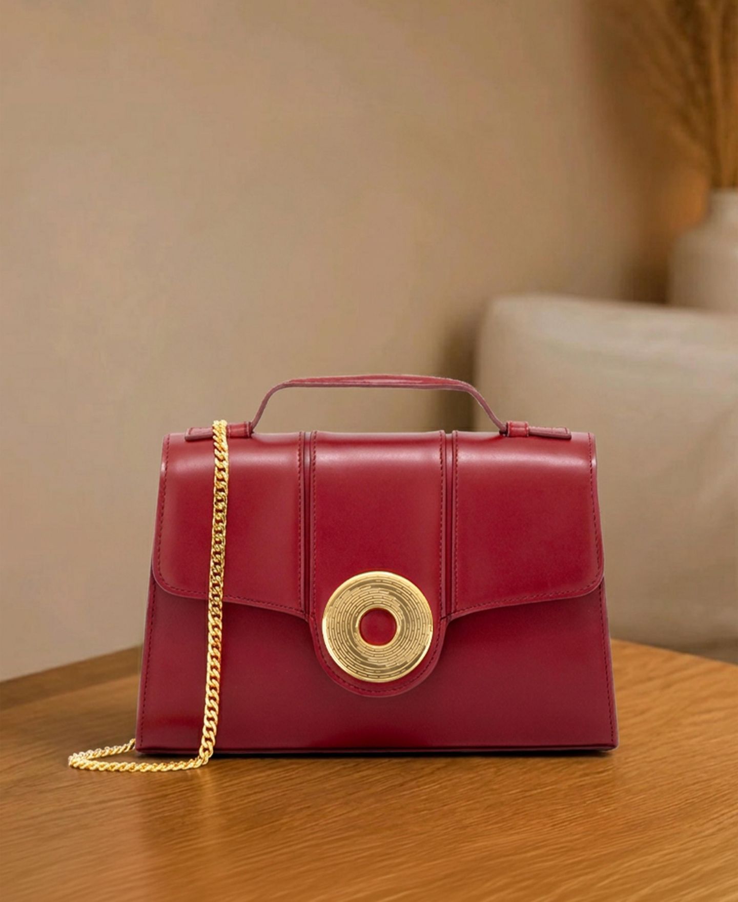 Женская сумка Aranyani Marquise Italian Calf Leather Structured Handbag, цвет: Красный — фото 3