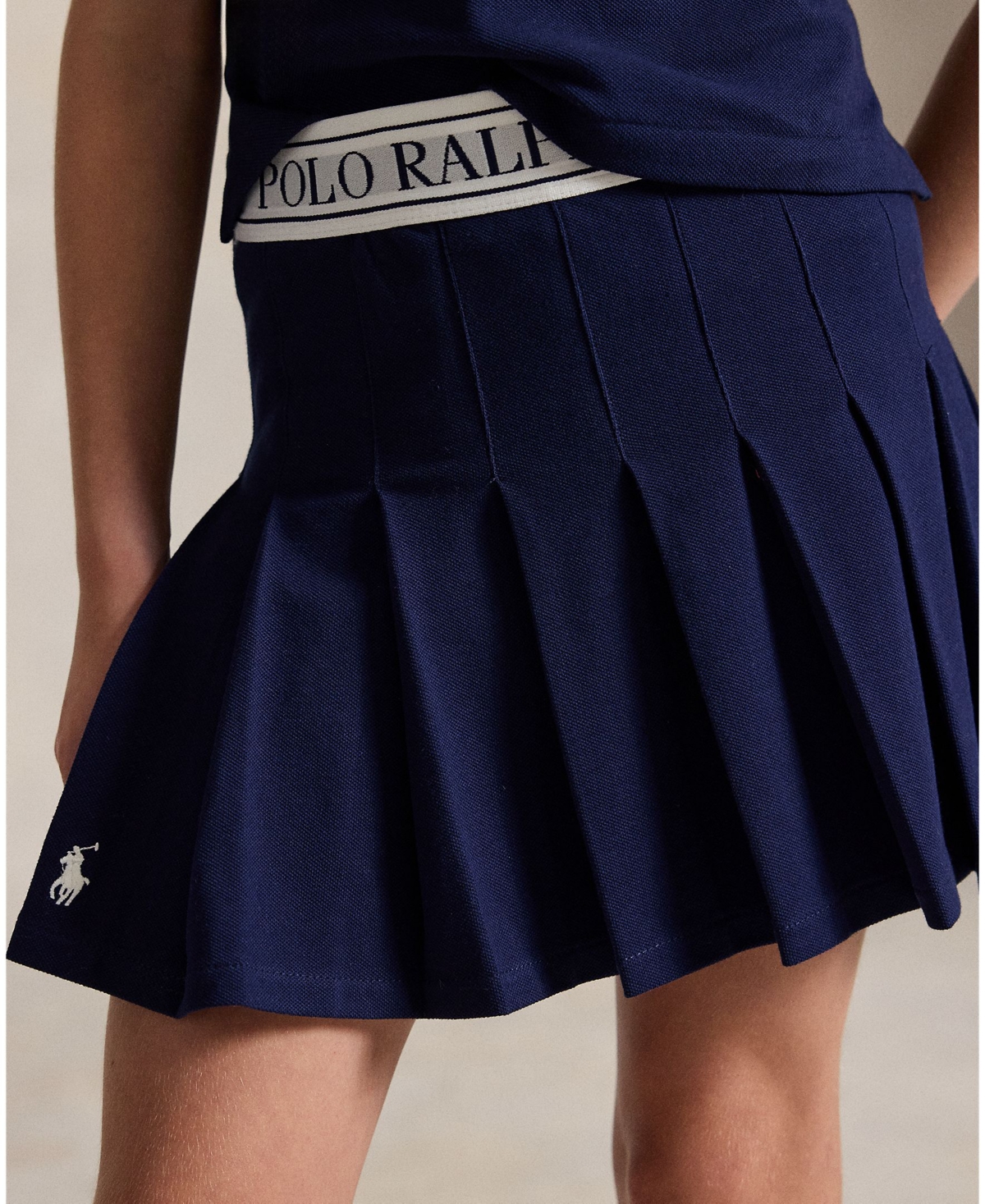 Polo Ralph Lauren Girls' 7-16 Stretch Mesh Boxy Shirt and Skort, 2-Piece Set