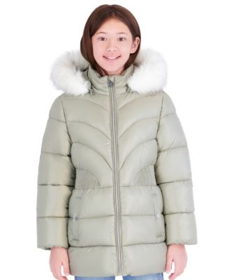 Girls' 7-16 Heavy Weight Stadium Length Hooded Jacket
