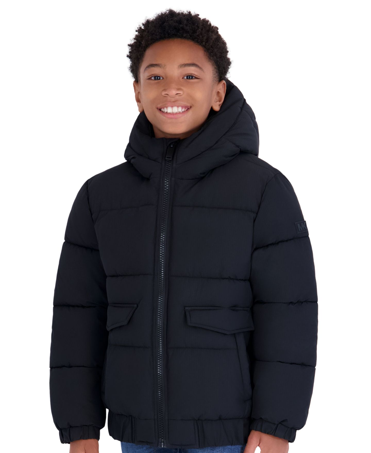 Куртка Michael Kors Heavy Weight Ripstop Puffer Hooded для мальчиков, цвет: Чёрный — фото 1