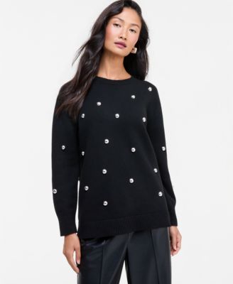 Women's Long-Sleeve Grommet Sweater