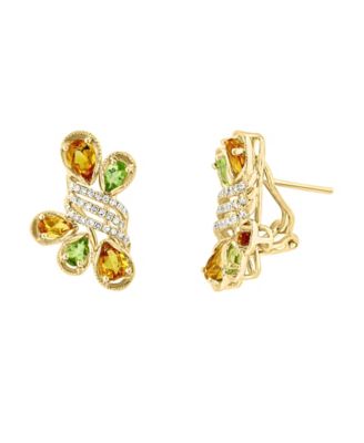 Citrine (1.93 ct. t.w.) & Peridot (0.83 ct. t.w.) Earrings in 14k Yellow Gold