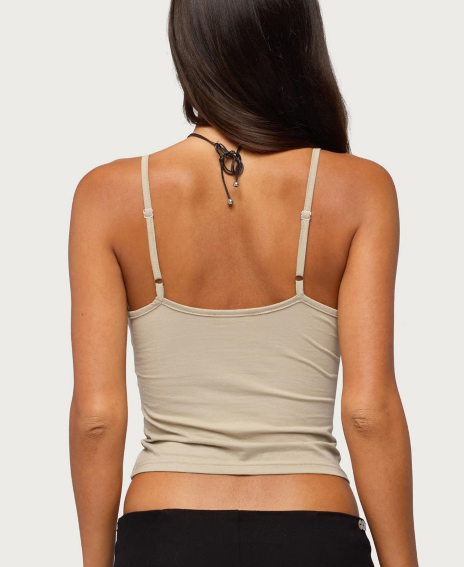 Women's Zanna V-Neck Keyhole-Tie-Front Tank Top