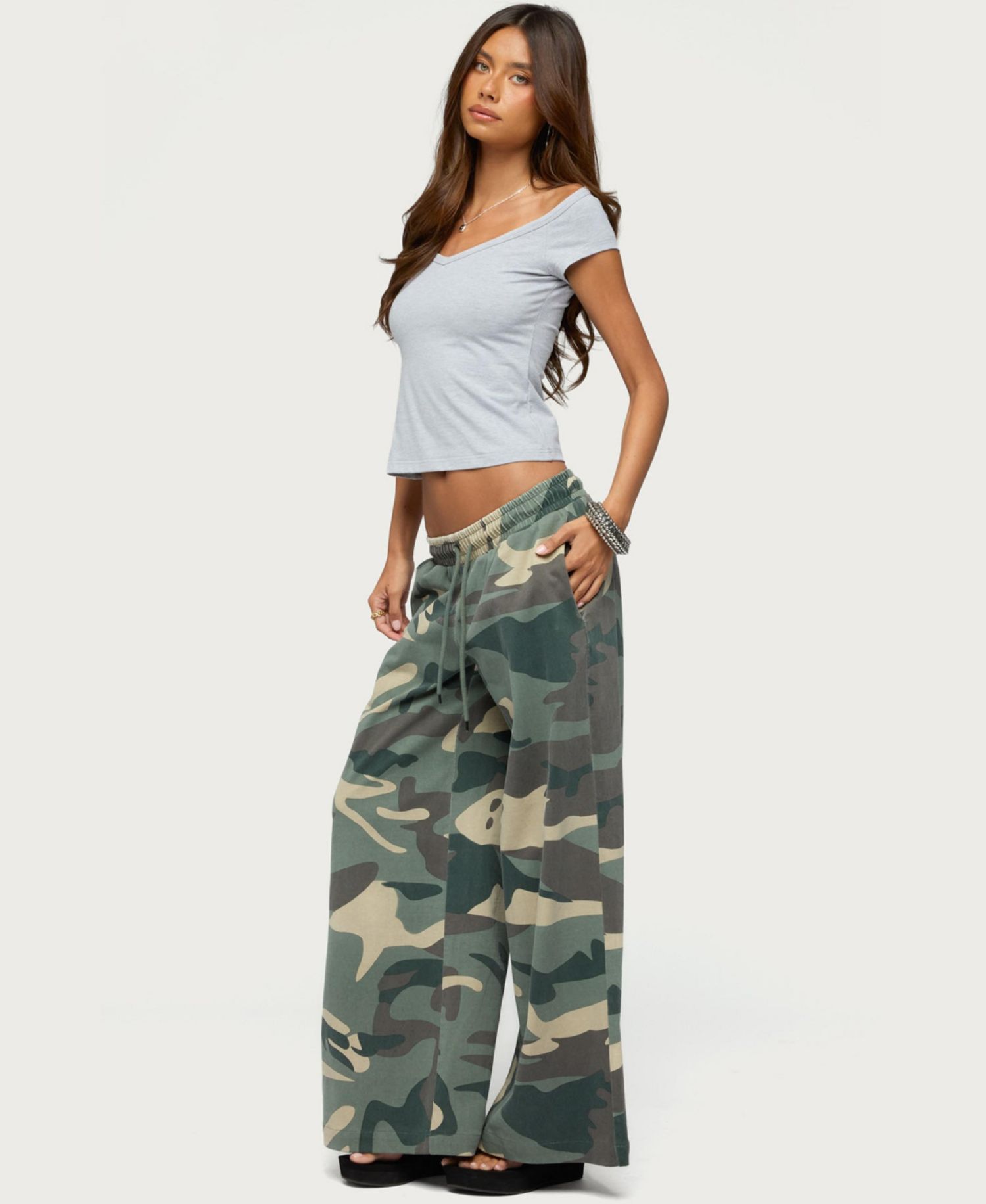 Women's Calie Off-Shoulder Cropped T-Shirt