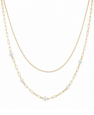 Simulated Cultivated Pearl Layered Necklace