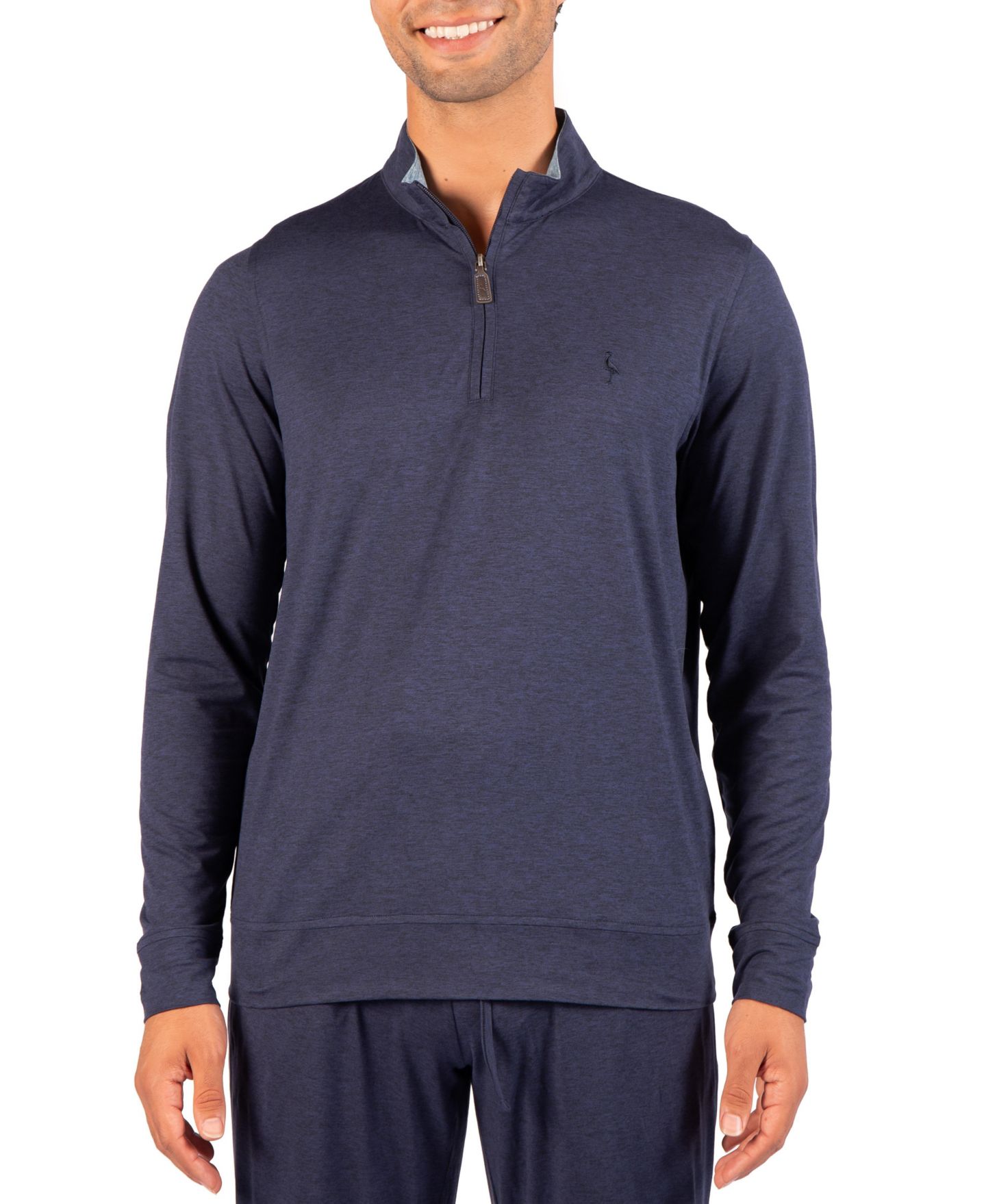 Мужской свитер Tailorbyrd Brushed Melange Quarter Zip, цвет: Тёмно-синий — фото 1