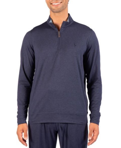 Мужской свитер Tailorbyrd Brushed Melange Quarter Zip, цвет: Тёмно-синий