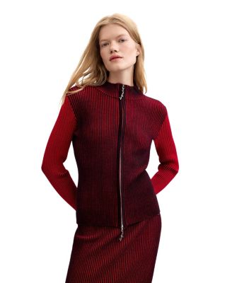 Women's Iridescent Mock-Neck Full-Zip Cardigan