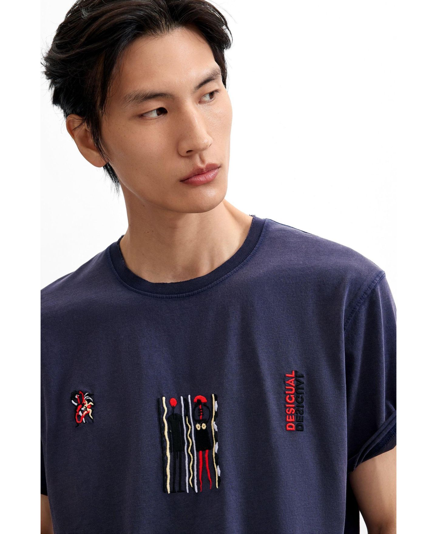Мужская футболка Desigual Embroidered knit — фото 3