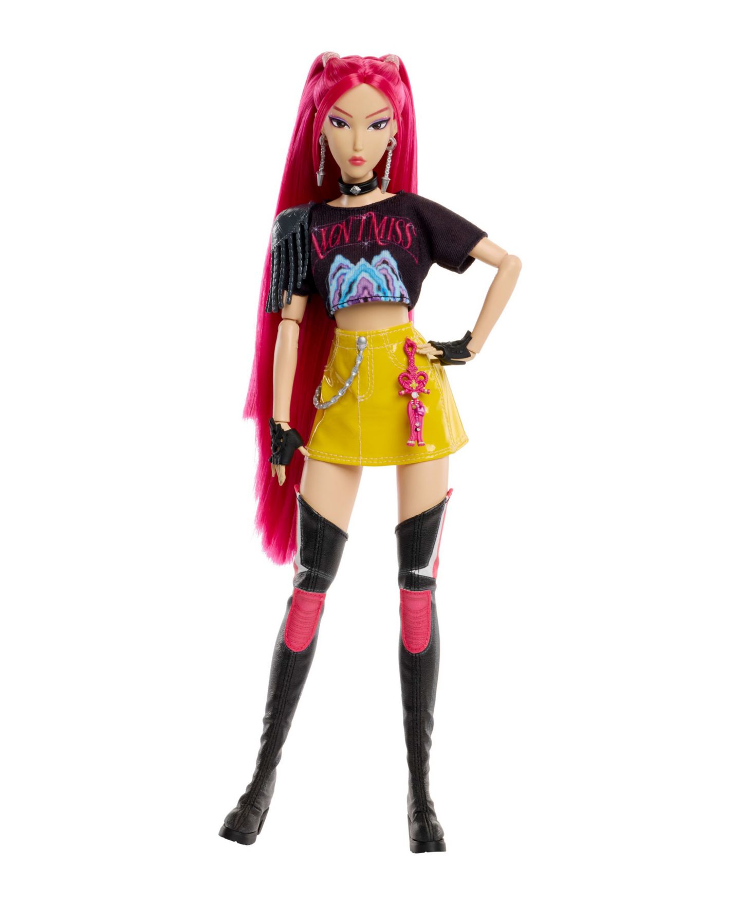 Детская кукла KPop Demon Hunters Huntrx Mira 12.75" Fashion Doll with 11 Posable Joints and Curved Moon Sword, Ages 4+ — фото 5