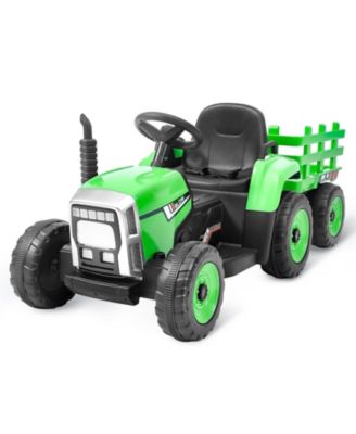 12V Electric Ride-On Tractor With Detachable Trailer and Remote Control, Ages 3+