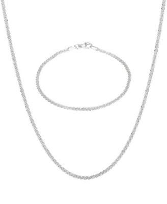 Intricate Design Sparkle Criss-Cross Necklace and Bracelet Set