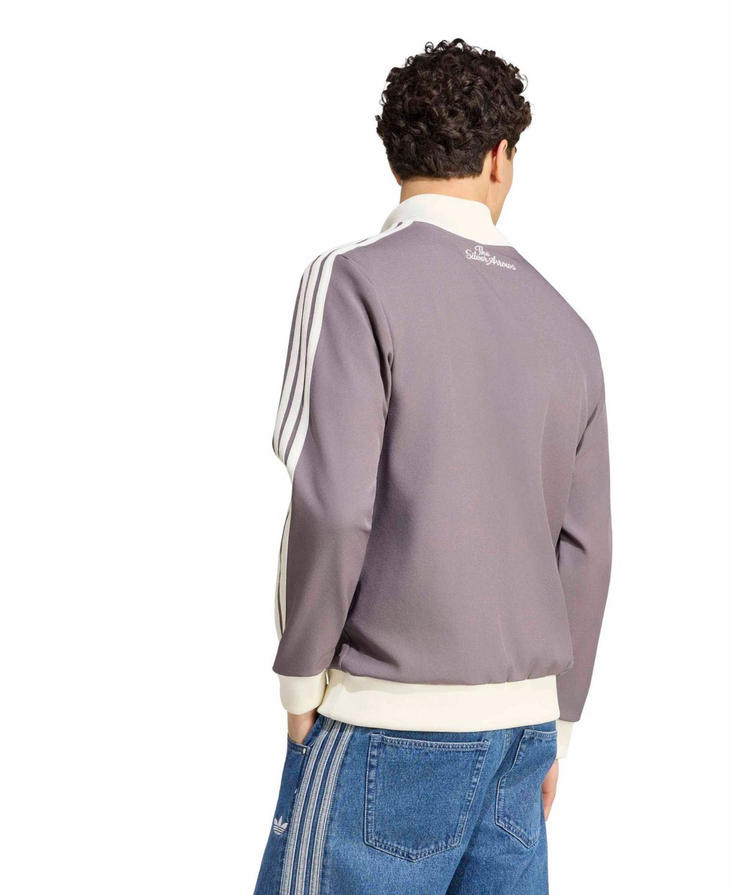 Мужской свитшот adidas Gray Mercedes-AMG Petronas F1 Team Silver Arrows Icon Full-Zip Track Sweatshirt — фото 5