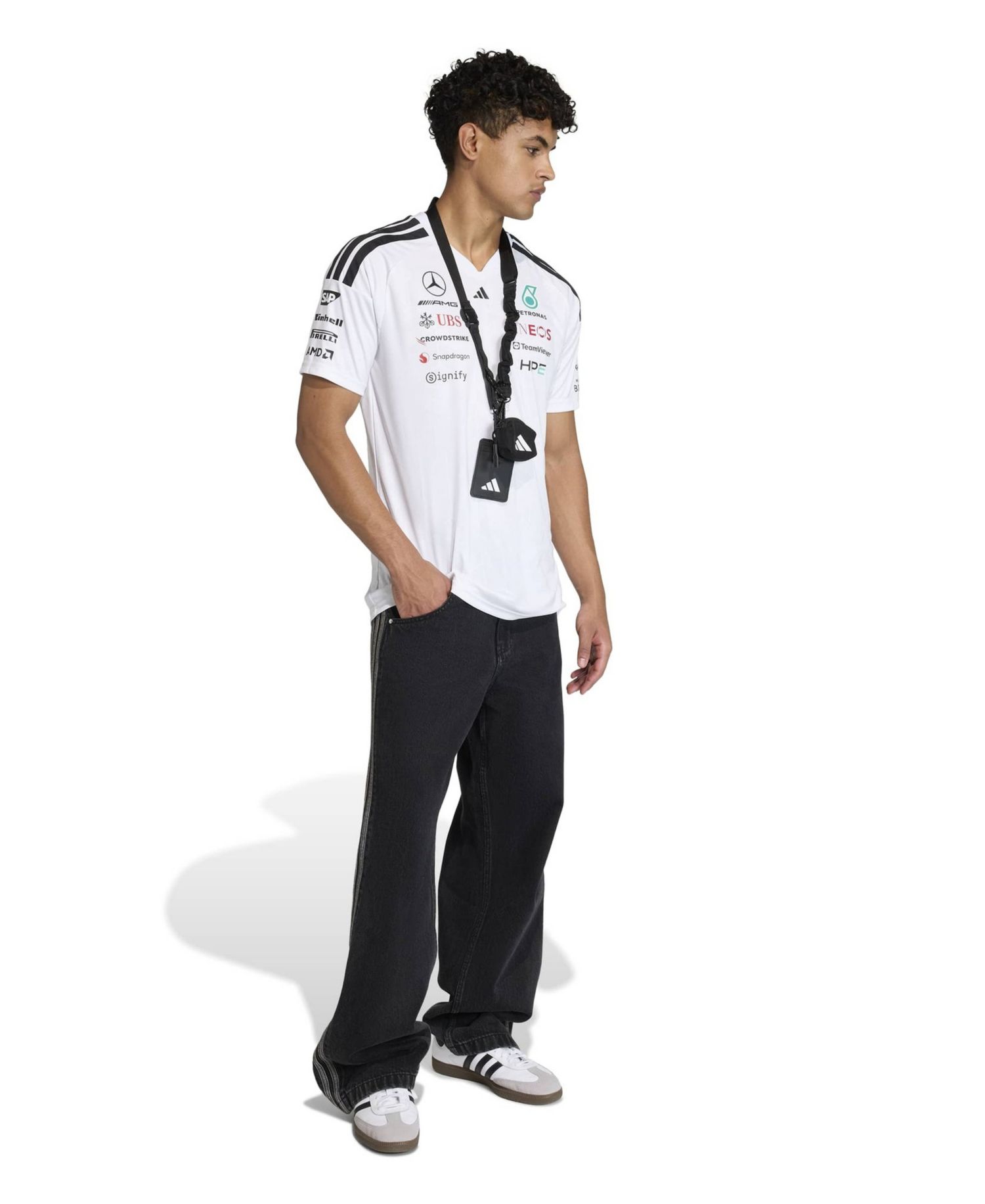 Men's White Mercedes-AMG Petronas F1 Team 2026 Driver Replica Jersey