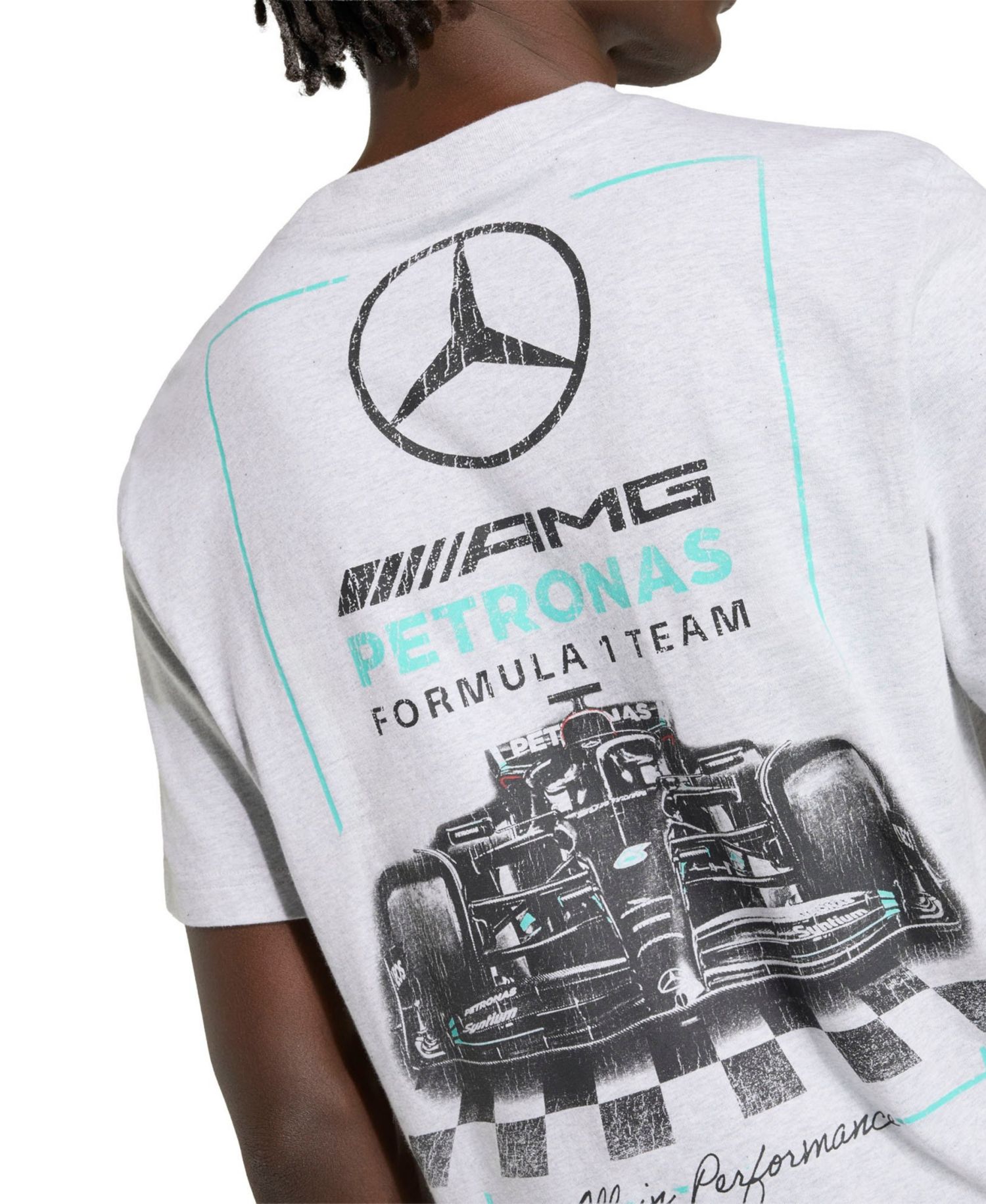 Men's Heather Gray Mercedes-AMG Petronas F1 Team Graphic T-Shirt