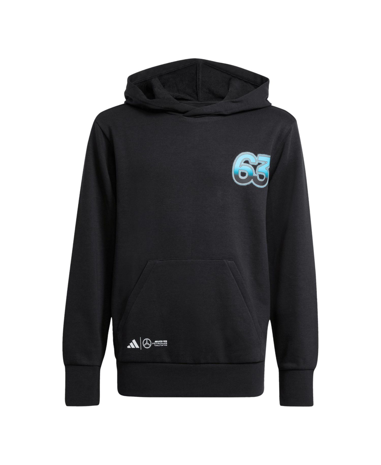 Big Boys and Girls George Russell Black Mercedes-AMG Petronas F1 Team Driver Wear Graphic Pullover Hoodie