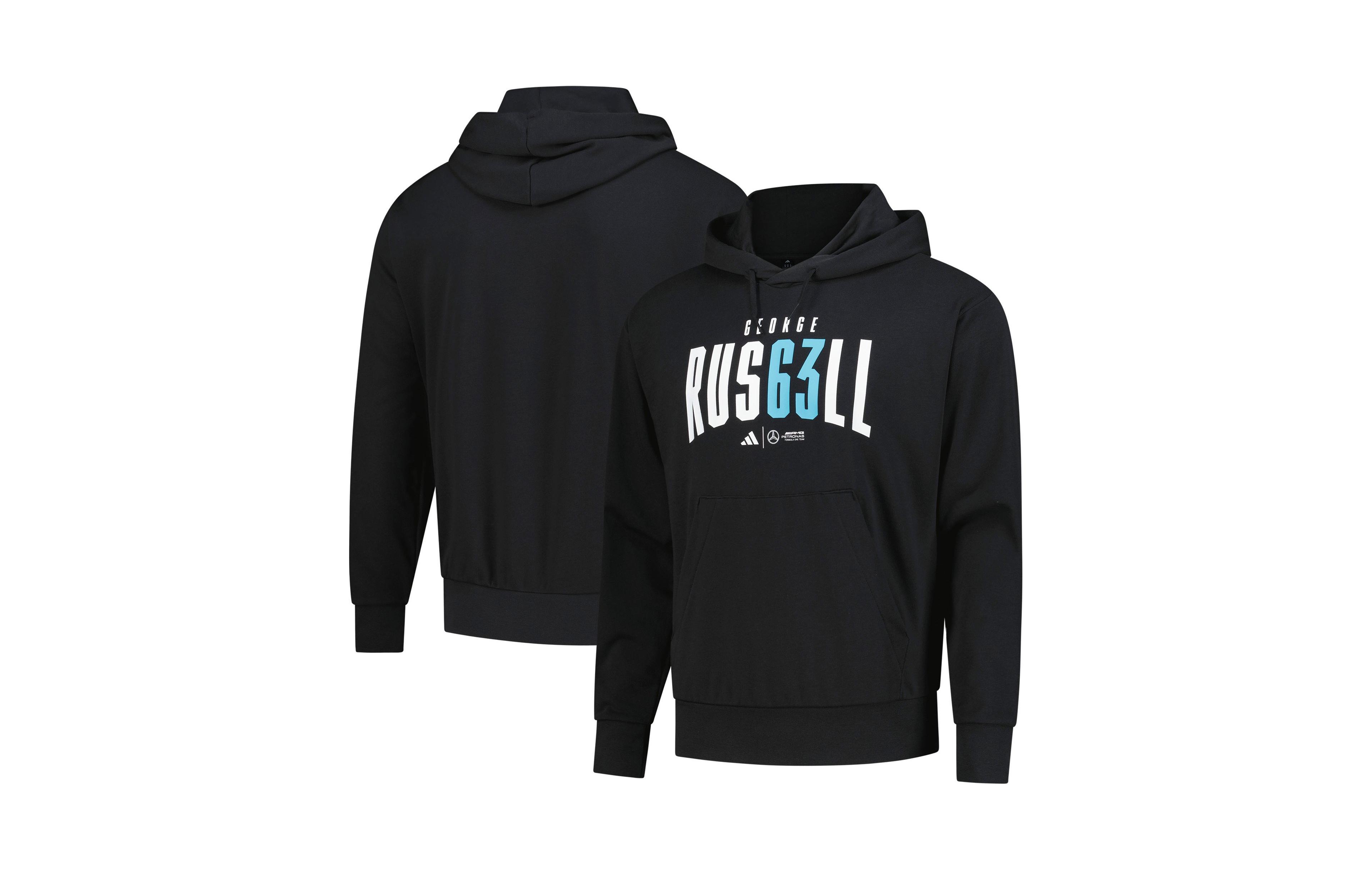 Adidas Men's George Russell Black Mercedes-amg Petronas F1 Team Driver Wear Hoodie