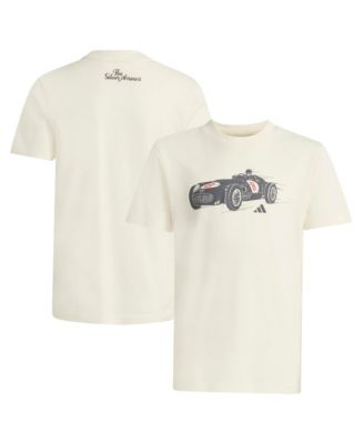Big Boys and Girls White Mercedes-AMG Petronas F1 Team Silver Arrows Retro Car T-Shirt