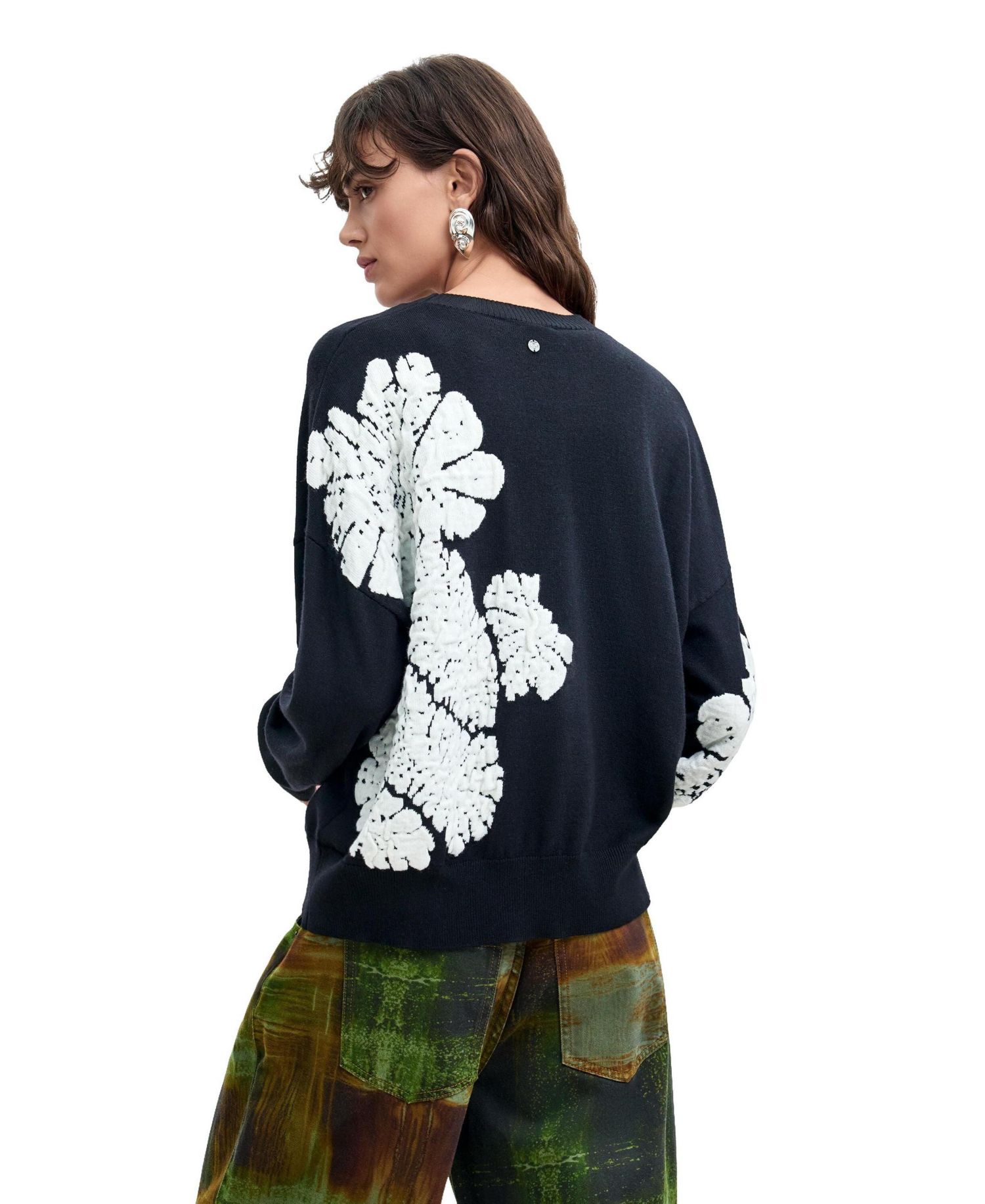 Women's M. C. Lacroix Jacquard Floral Sweater