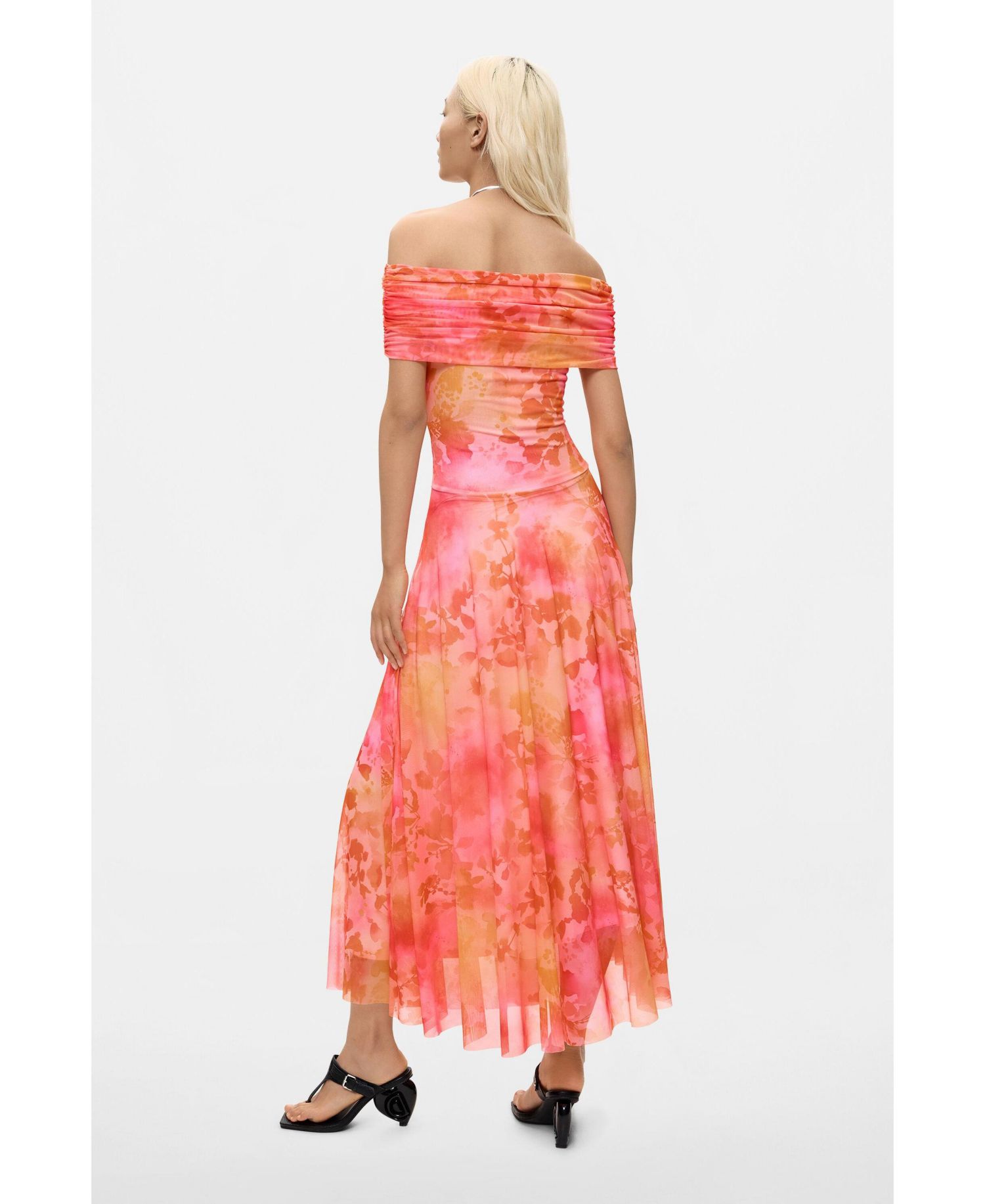 Women's Floral Long Mesh Dress