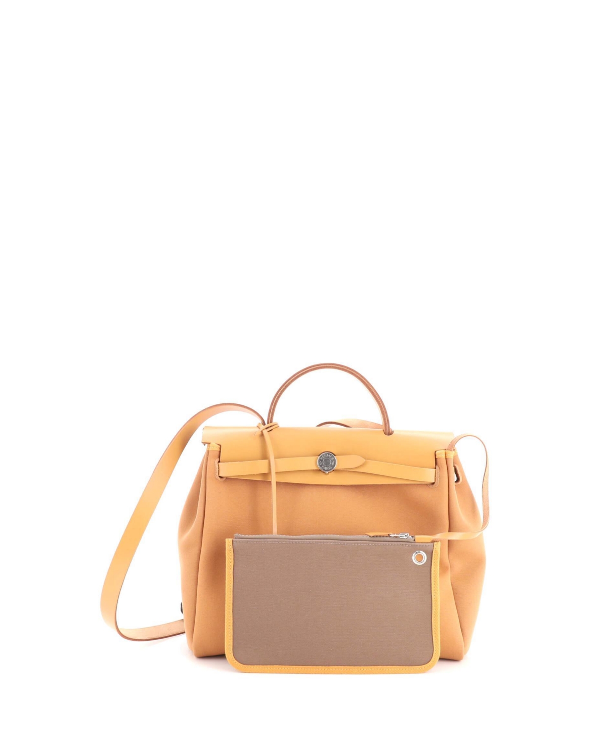 Pre-Owned Hermes 31 Herbag Zip Verso Leather and Toile