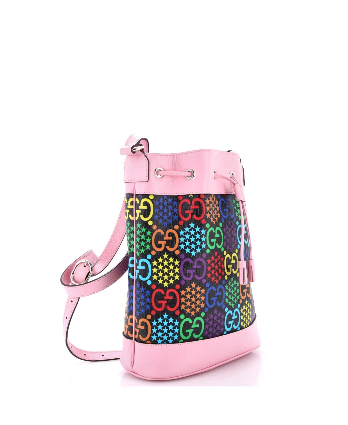 Pre-Owned Gucci Medium Bucket Bag Psychedelic Print Gg Coated Canvas