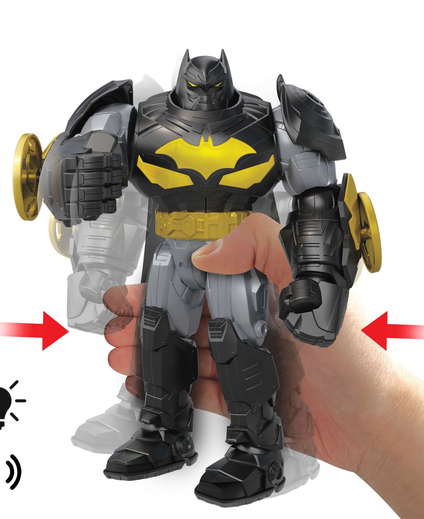 Детская фигурка DC Comics Batman DC Premier Mech Suit Oversized Battle Disc Action Lights & Sounds Action Figure, Ages 4+ — фото 2