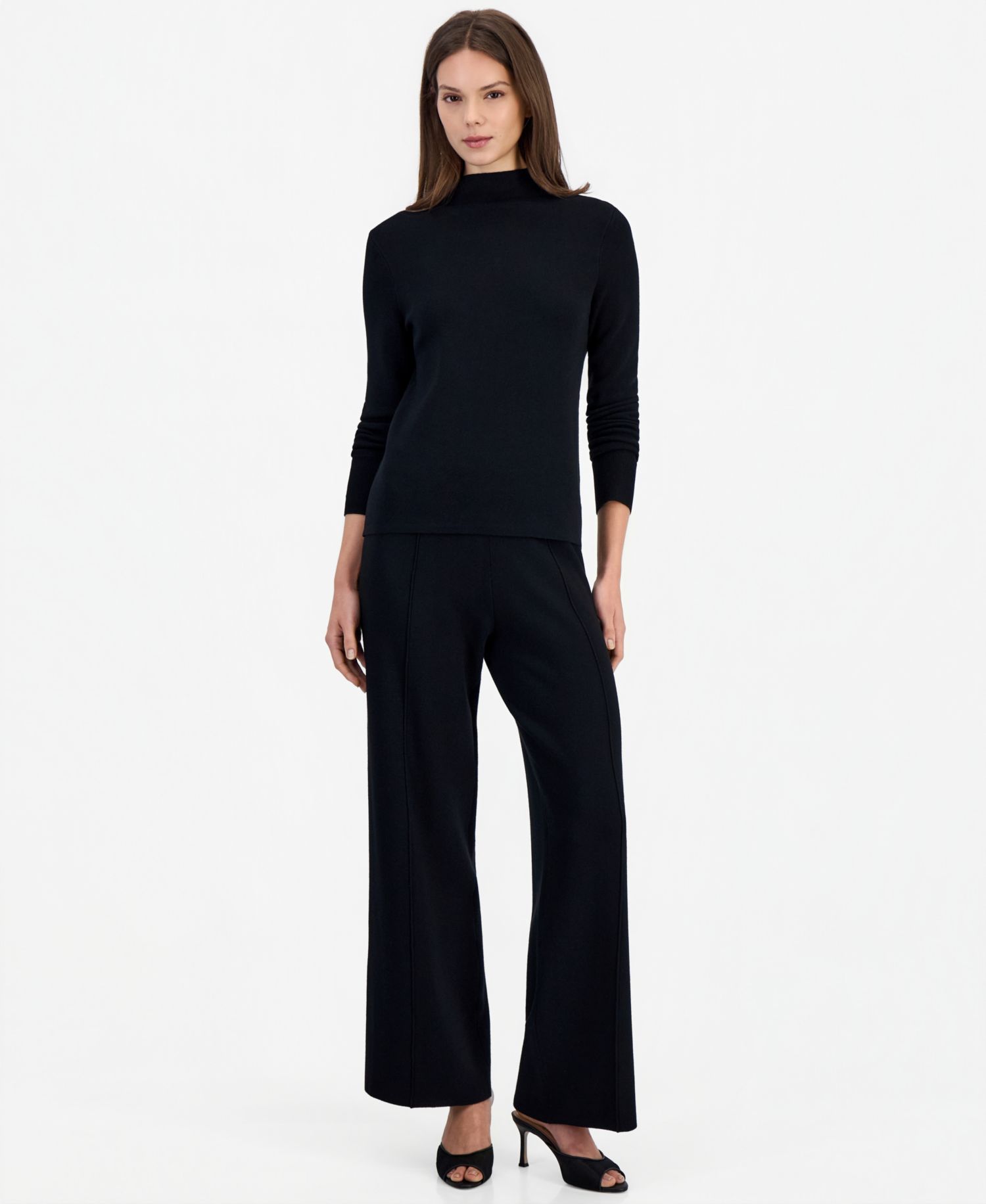 Women's Mock Neck Long-Sleeve Knit Top