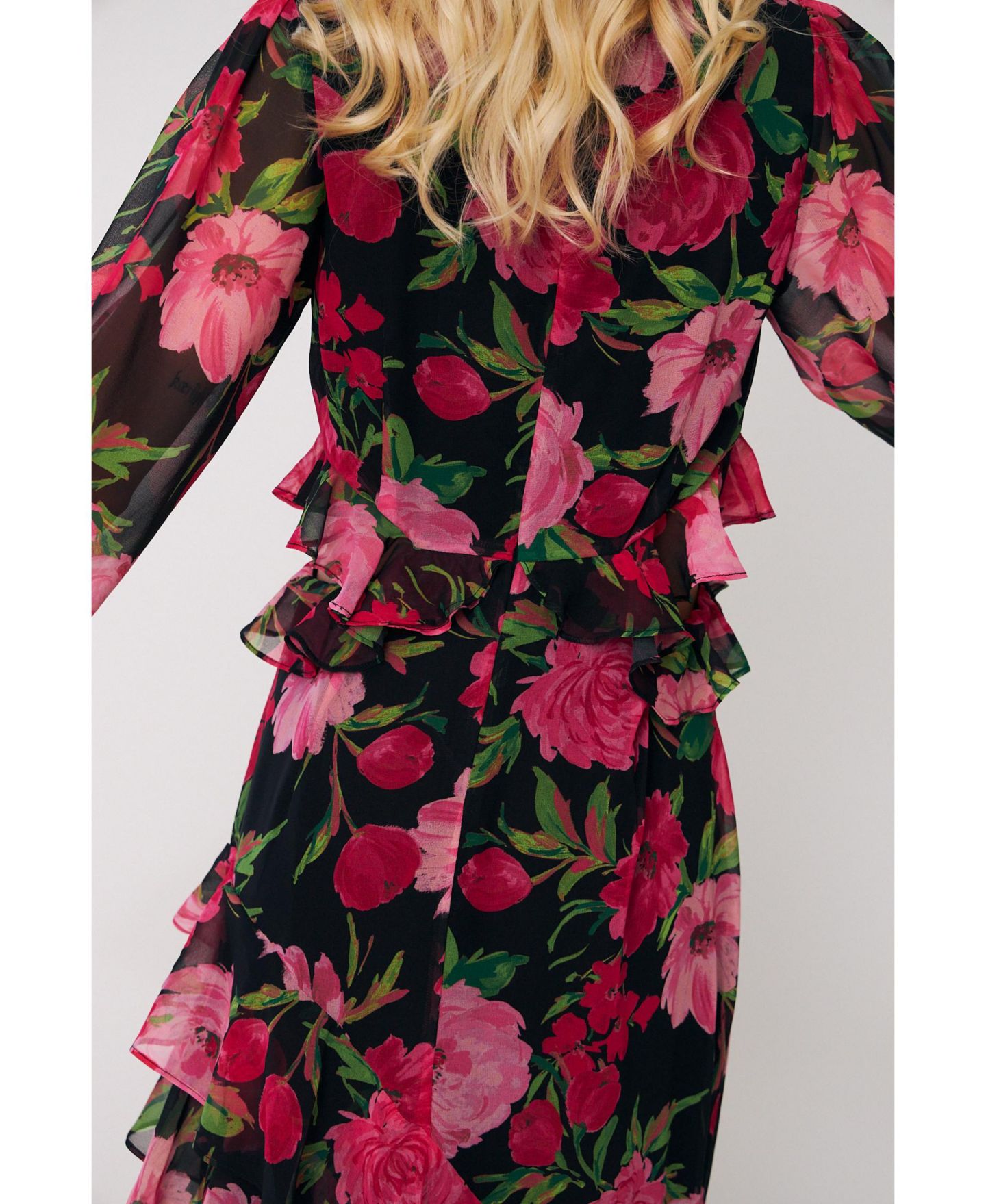 Женское платье CRAS Love Floral Long-Sleeve Tiered Maxi, цвет: С принтом — фото 4