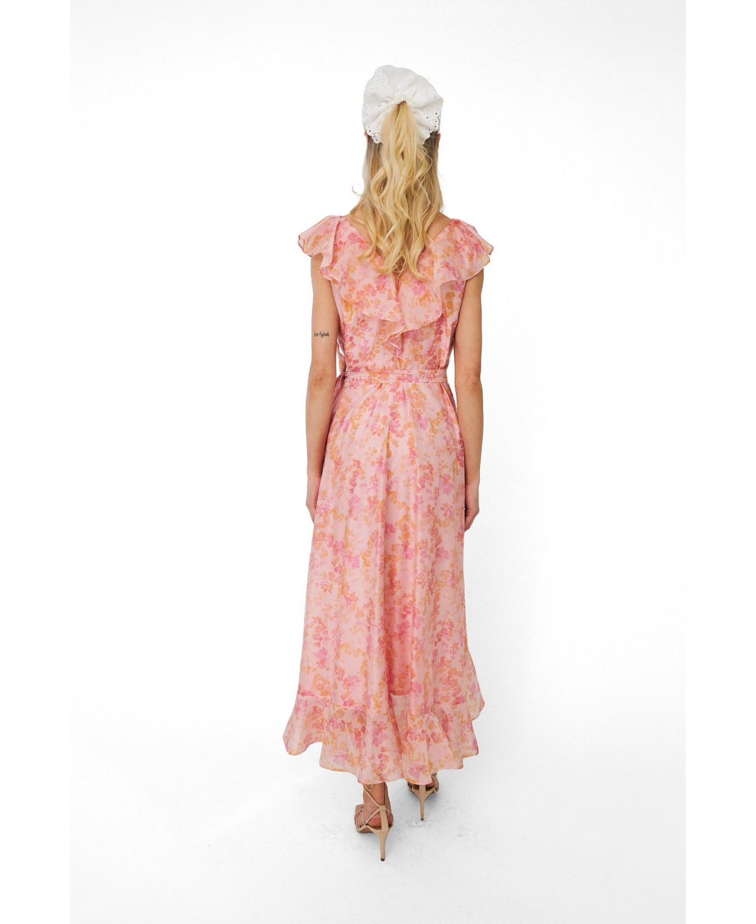 Women's Landon Floral-Print Wrap Ruffle Midi Dress