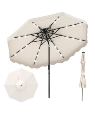 10 Feet Solar LED Patio Umbrella for Deck and Pool