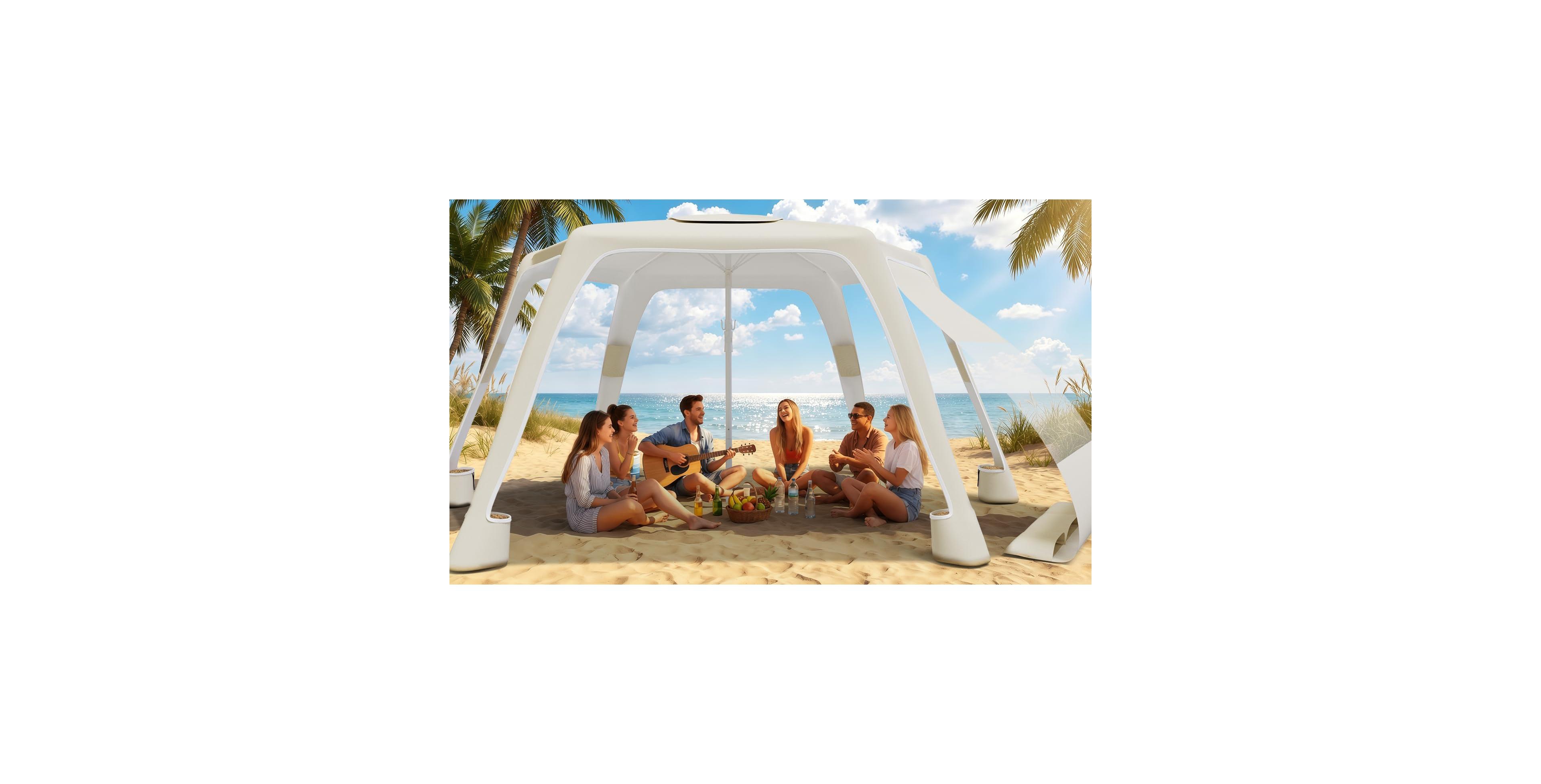 Aofar Beach Cabana 6-Corner UPF50+ Adjustable Sun Shelter camping