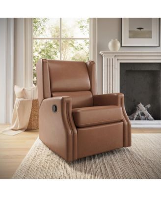 Dani Manual Glider Rocker Recliner Chair with 360 Degree Swivel, Wingback Recliner Perfect for Living Room, Bedroom, or Nursery