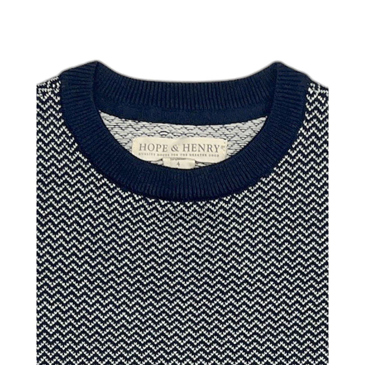 Hope and Henry Boy's Small to Xlarge Organic Fine Gauge Crew Neck Sweater