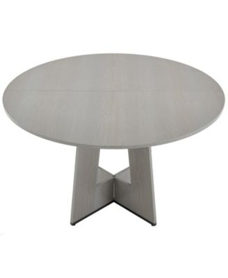 Farmhouse Round Dining Table with Thick Wooden Legs Design