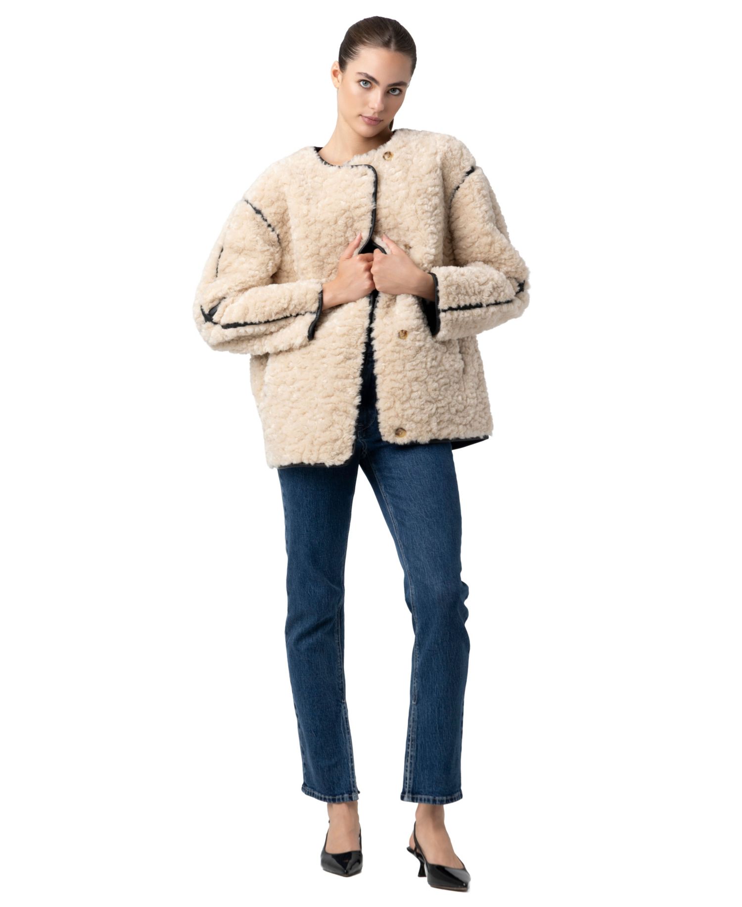 Women's Frame Focus Insulated Faux Fur Short Jacket