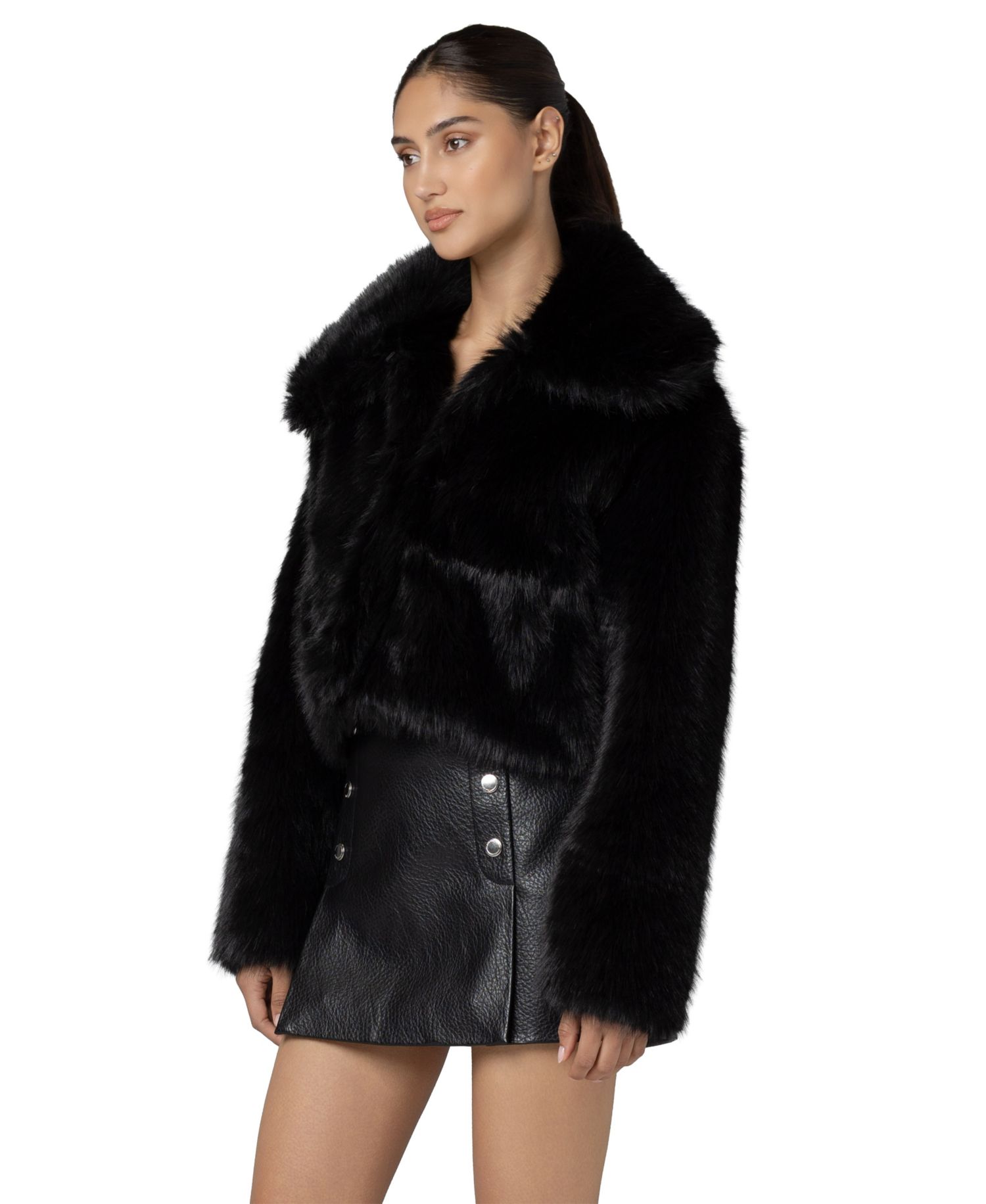Women's Make It Rain Faux-Fur Cropped Jacket