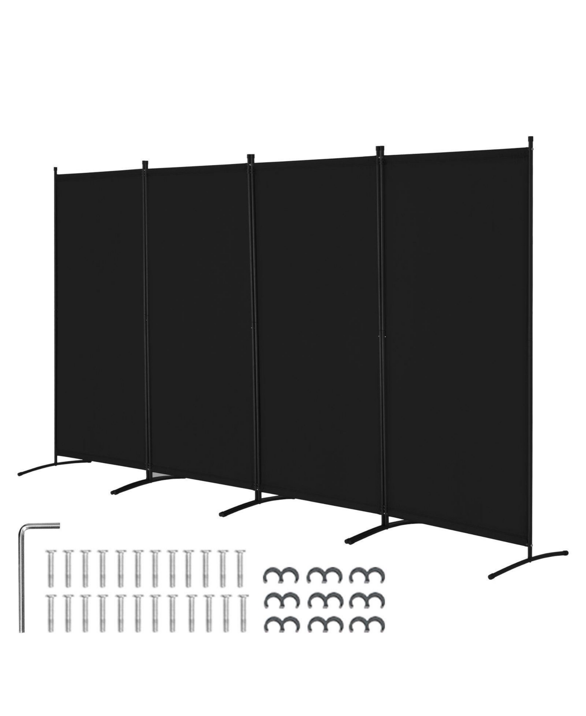 Slickblue Freestanding 4 Panel Room Partition Divider, Portable Privacy Screen for Living Bedroom