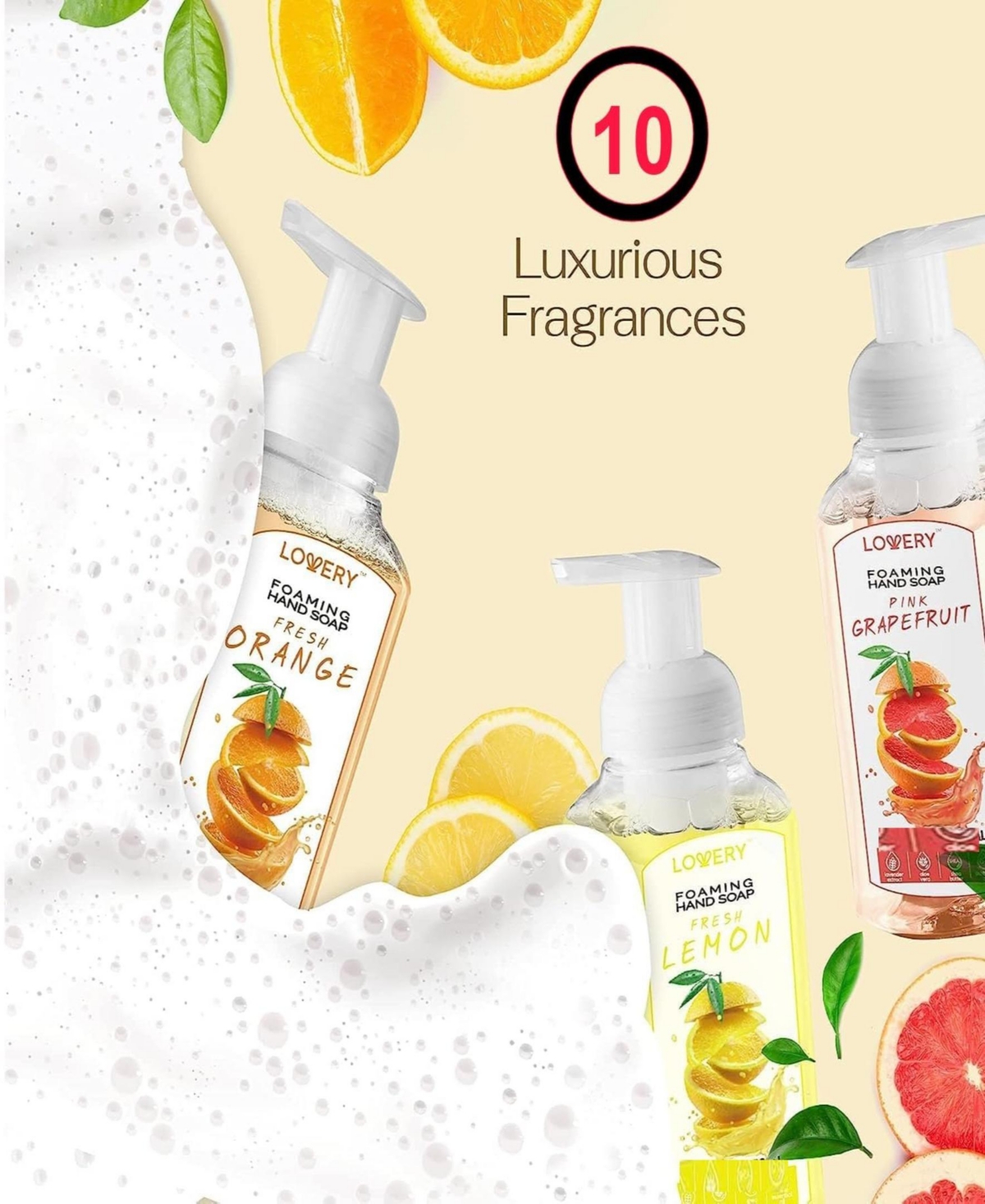 Lovery 10-Piece Hand Foaming Soap - Bath and Body Care Gift Set