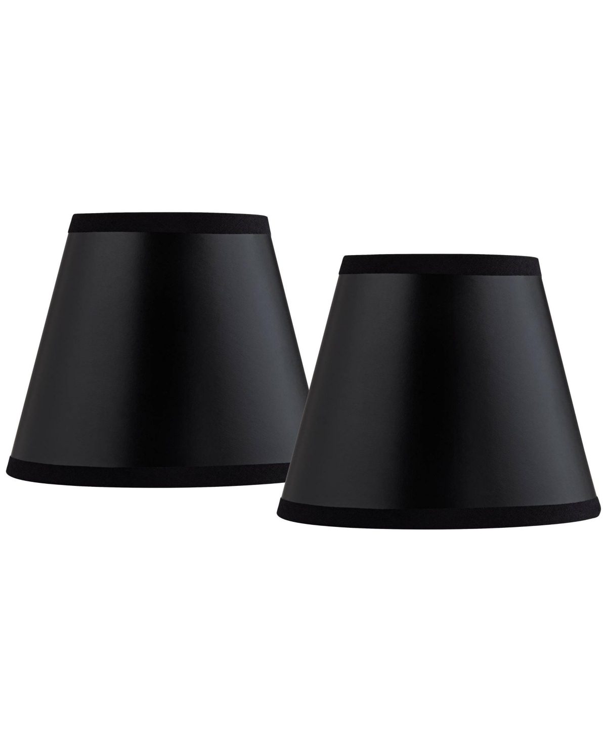 Springcrest Set of 2 Empire Lamp Shades Paper Small 3" Top x 5" Bottom x 4" High Candelabra Clip-On Fitting - Black